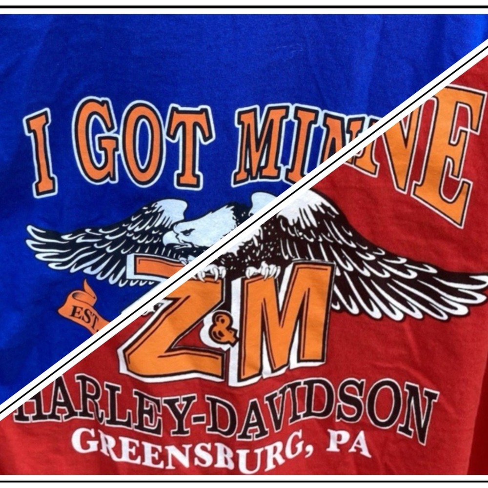 Harley Davidson Men's‎ Large Greensburg PA Z&M Pittsburgh Eagle T-Shirt Lot of 2